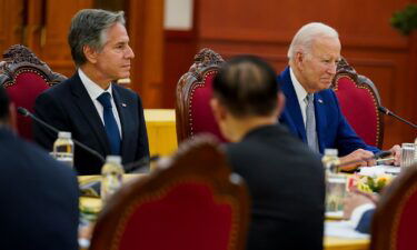 US President Joe Biden holds a press conference in Hanoi on September 10