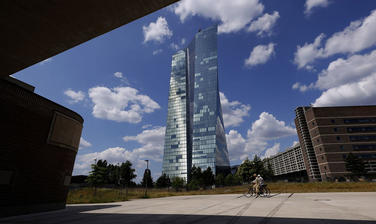<i>Ronald Wittek/EPA-EFE/Shutterstock</i><br/>The ECB has implemented a series of rate rises since July 2022 in a bid to curb inflation.
