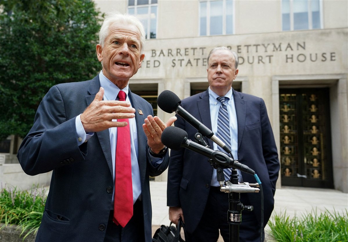 <i>Kevin Lamarque/Reuters</i><br/>Former White House trade adviser Peter Navarro goes on trial September 5 as the second ex-aide to former President Donald Trump to be prosecuted for criminal contempt of Congress.