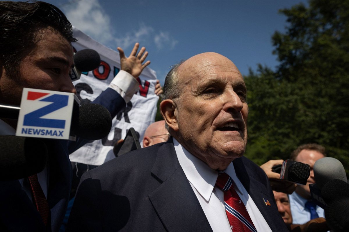 <i>Christian Monterrosa/AFP/Getty Images</i><br/>A law firm that represented Rudy Giuliani during recent years of investigations and lawsuits is now suing him for more than $1.3 million in unpaid legal fees. Giuliani is seen here in Atlanta