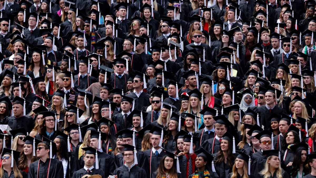 <i>Joshua A. Bickel/USA Today Network</i><br/>Graduates in the College of Arts and Sciences are pictured here during Ohio State University's commencement in May 2018 in Columbus