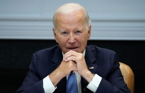 President Joe Biden listens during a meeting with the presidential advisory board on historically Black colleges and universities in the Roosevelt Room of the White House in Washington