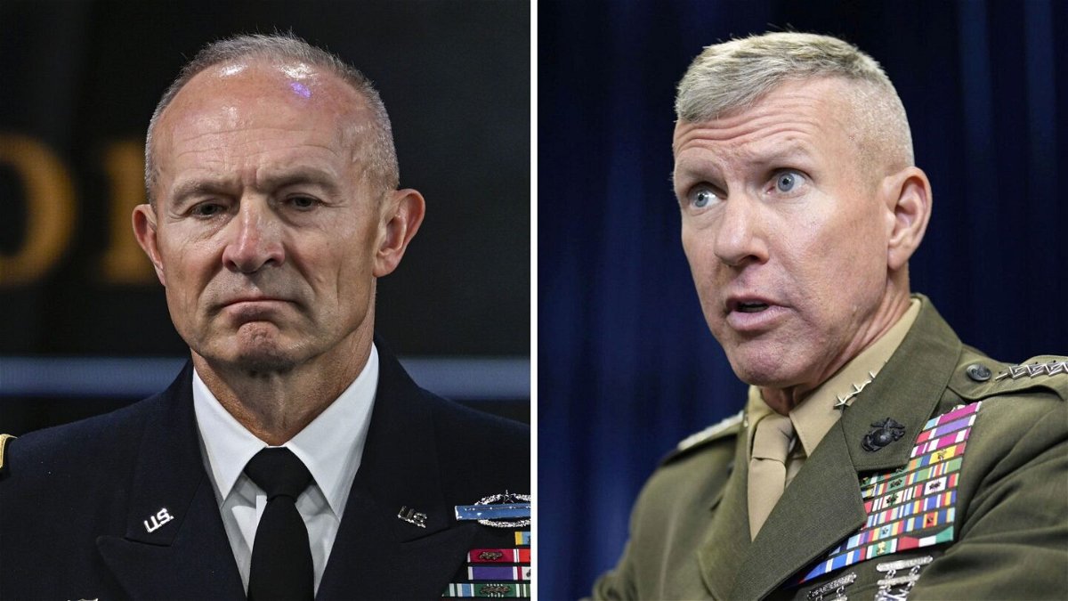 <i>Getty Images</i><br/>Gen. Randy George and Gen. Eric Smith are pictured in a split image. The Senate voted on September 21 to confirm Gen. Randy George to be chief of staff of the Army – a key vote that follows a monthslong hold of more than 300 military promotions by Republican Sen. Tommy Tuberville of Alabama.