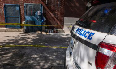 A small memorial is placed at the door of a Bronx day care center after a 1-year-old child died and three other children were injured from alleged exposure to the drug fentanyl