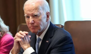 US President Joe Biden listens to shouted questions regarding impeachment during a meeting of his Cancer Cabinet at the White House on September 13