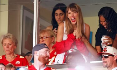 Taylor Swift reacts during a game between the Chicago Bears and the Kansas City Chiefs at GEHA Field at Arrowhead Stadium on September 24 in Kansas City