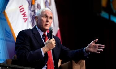 Republican presidential candidate and former Vice President Mike Pence speaks at the Iowa Faith & Freedom Coalition's fall banquet