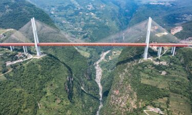 The Beipanjiang Bridge is located in China's Guizhou province