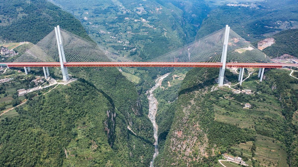 <i>Tao Liang/Xinhua/Getty Images</i><br/>The Beipanjiang Bridge is located in China's Guizhou province