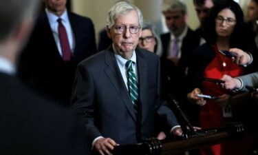 Sen. Mitch McConnell gives a news conference at the Capitol Building in Washington