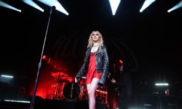Taylor Momsen performing with "The Pretty Reckless" in London in November 2022.
