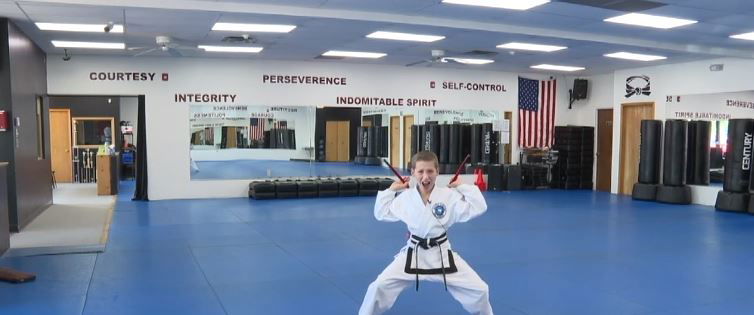 <i>WKBW</i><br/>While working to earn his first-degree black belt in Tae Kwon Do