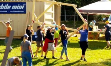 Hundreds of volunteers showed up on Wednesday to help build the Candace Pickens Memorial Park in Asheville