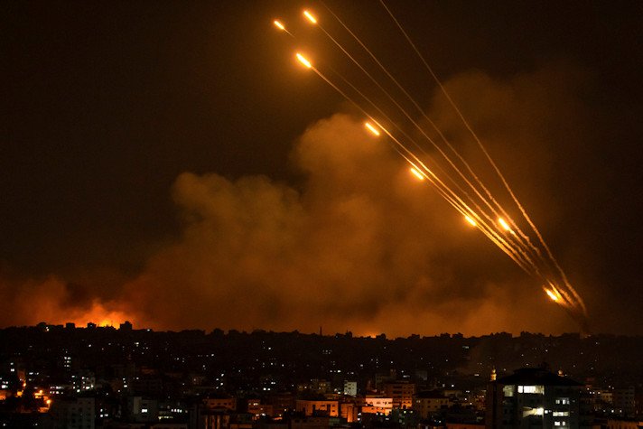 Rockets are fired toward Israel from the Gaza Strip on Sunday