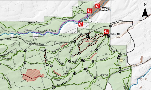 Area of trail closures (full map below)