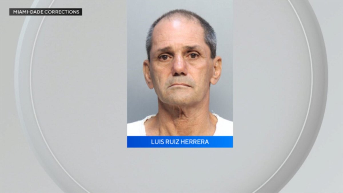 <i>Miami-Dade Corrections/WFOR</i><br/>Luis Ruiz Herrera was taken into custody for a road rage attack in Miami Springs