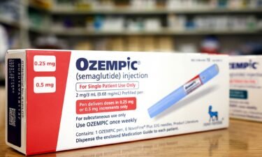 Boxes of the diabetes drug Ozempic rest on a pharmacy counter on April 17