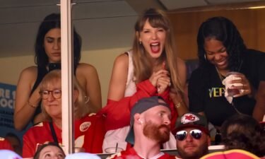 Taylor Swift watches the Kansas City Chiefs take on the Chicago Bears last month.