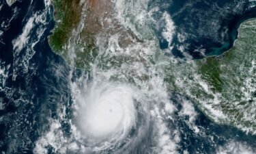 Hurricane Otis is seen here approaching Mexico's Pacific coast near Acapulco on October 24. The rapid intensification Hurricane Otis underwent in the hours before it slammed into southern Mexico is a symptom of the human-caused climate crisis.