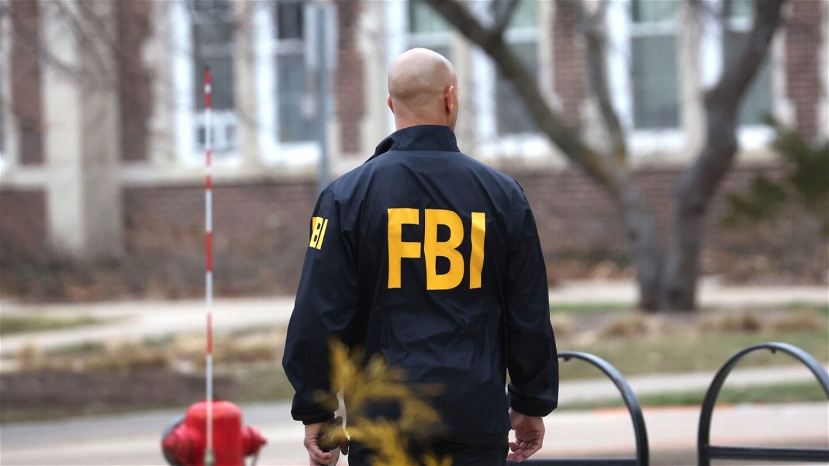<i>Scott Olson/Getty Images</i><br/>An FBI agent is seen here wearing a windbreaker in February 2023. US authorities have begun a new effort to target fundraising and other forms of support for Hamas.