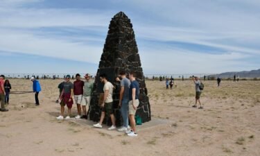 Visitors tour the Trinity Site on October 21.