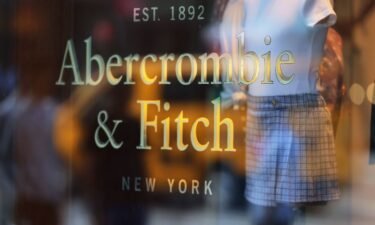 Abercrombie & Fitch signage is seen on a store on Fifth Avenue on August 25