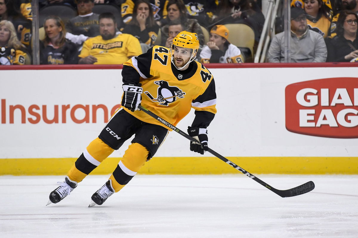 <i>Jeanine Leech/Icon Sportswire/Getty Images</i><br/>Adam Johnson pictured playing for the Pittsburgh Penguins on March 29