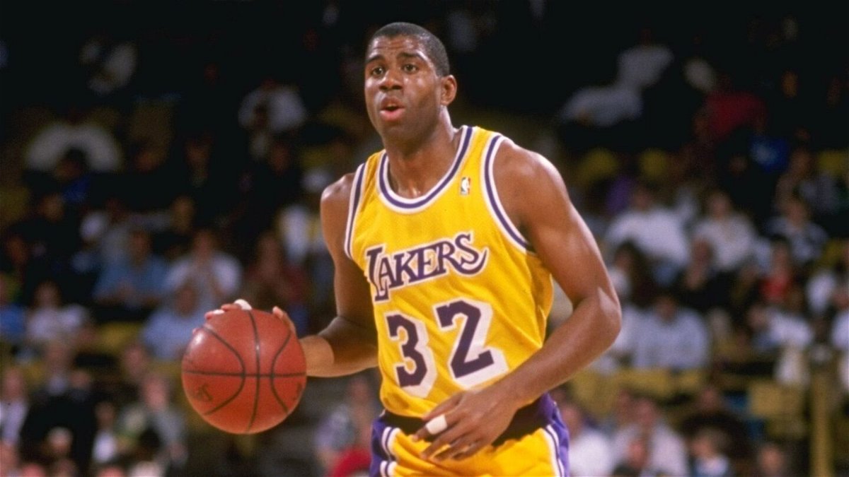 <i>Stephen Dunn/Getty Images</i><br/>Magic Johnson of the Los Angeles Lakers in a 1989 photo.