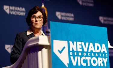 U.S. Sen. Jacky Rosen (D-NV) gives remarks at an election night party hosted by Nevada Democratic Victory at The Encore on November 8