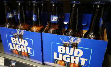 Bottles of Bud Light beer are seen at a grocery store in Glenview