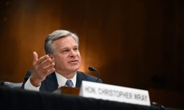 FBI Director Christopher Wray testifies during a Senate Homeland Security and Government Affairs Committee hearing on Capitol Hill in Washington