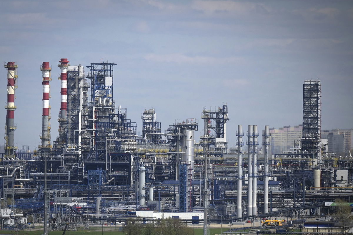 <i>Natalia Kolesnikova/AFP/Getty Images</i><br/>A view shows the Russian oil producer Gazprom Neft's Moscow oil refinery on the south-eastern outskirts of Moscow on April 28