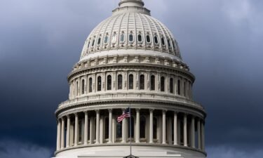 Dark clouds hang above the US Capitol dome on Monday