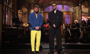 (From left) Pedro Pascal and host Bad Bunny on 'Saturday Night Live.'