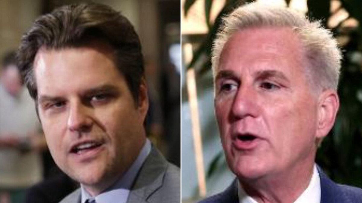 <i>Alex Wong/Getty Images/Kevin Dietsch/Getty Images/CNN</i><br/>Rep. Matt Gaetz is planning to attempt to oust Speaker Kevin McCarthy from the role this week.