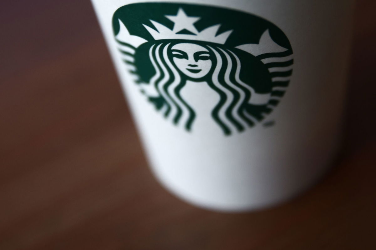 <i>Jakub Porzycki/NurPhoto/Getty Images</i><br/>Starbucks Coffee logo is seen on a cup.