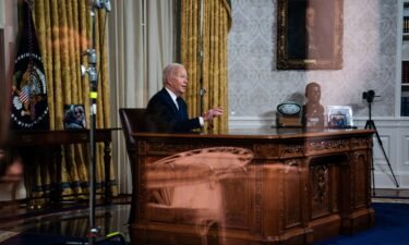 The Biden administration laid out the details of a $105 billion national security package that includes military and humanitarian assistance for the conflicts in Ukraine and Israel and seen here US President Joe Biden on October 19.