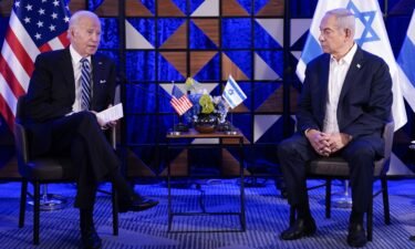President Joe Biden is welcomed by Israeli Prime Minster Benjamin Netanyahu