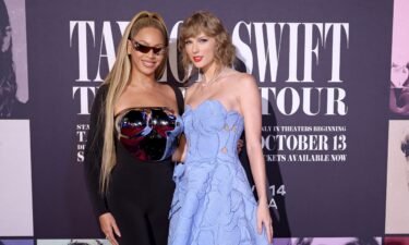 Beyoncé and Taylor Swift attend the "Taylor Swift: The Eras Tour" concert movie world premiere at AMC The Grove 14 on Wednesday in Los Angeles.