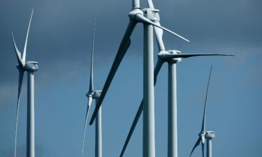 Turbines that are part of Constellation Energy's Criterion Wind Project stand along the ridge of Backbone Mountain in August 2022 near Oakland