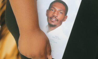 A mourner is seen at the funeral of Jayland Walker in July 2022 in Akron