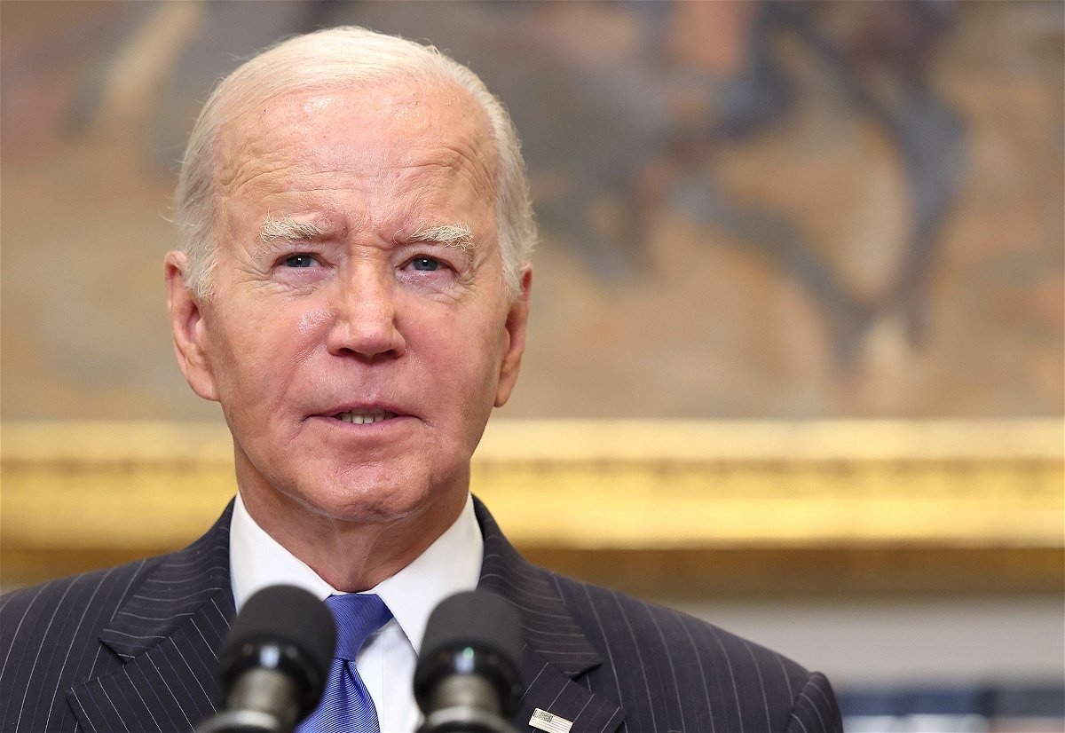 <i>Kevin Dietsch/Getty Images</i><br/>President Joe Biden delivers remarks at the White House on October 6.