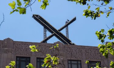 Pictured is the new X logo at the company's headquarters in San Francisco