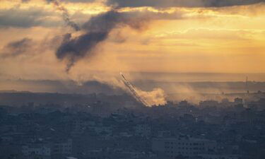 Rockets are fired toward Israel from the Gaza Strip on October 7. Hamas has been barred from most social media platforms.