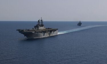 This file photo released by the US Navy shows the amphibious assault ship USS Bataan