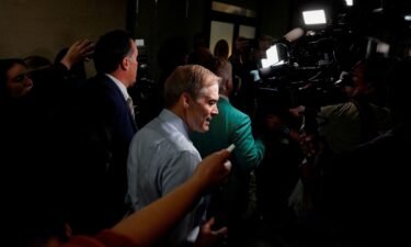 Rep. Jim Jordan arrives for a House Republican Conference meeting on Capitol Hill in Washington