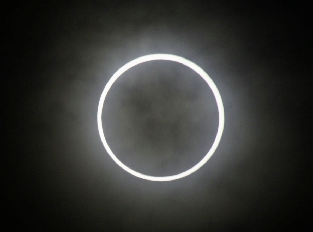 <i>Kim Kyung Hoon/Reuters</i><br/>An annular eclipse is seen in Tokyo on May 21