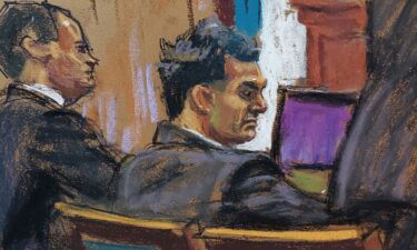 Court sketch of Sam Bankman-Fried as he sits with his defense team during his fraud trial at federal court in New York City.