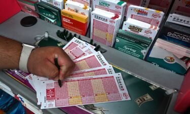 Powerball lottery tickets are seen inside a store in Homestead