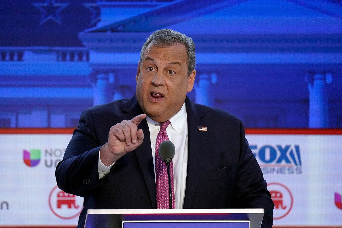 <i>Mark J. Terrill/AP</i><br/>Former New Jersey Gov. Chris Christie speaks during the second Republican presidential primary debate in Simi Valley